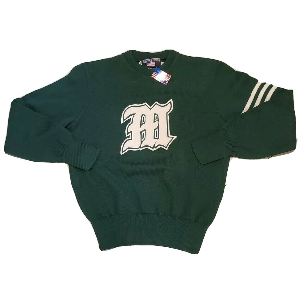 Stuart & Strauss USA Made Green Wool Sweater "M" NEW W‎ TAG